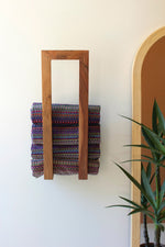 Vertical Wooden Wall Towel Rack for Bathroom Storage – 28" Tall by Kalalou