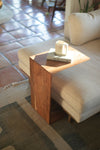 Acacia wood sofa accent table