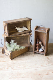 Distressed Wood Brick Mold – Farmhouse Storage Accent