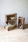 Rustic Wooden Brick Mold – Vintage Display Box with Iron Handles