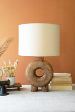 Eco-Friendly Recycled Wood Table Lamp – 20.5" Tall with Shade by Kalalou