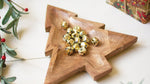 Wooden Christmas Tree Platter 10" Festive Snack or Cookie Tray (MIN 4) by Kalalou