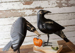 Iron Halloween Crow Set – Recycled Metal, 16.5 Inch Height, 2 Handmade Figures