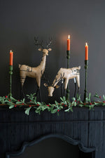 White Recycled Iron Reindeer Duo – Christmas Tabletop Display