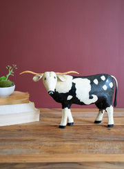 Painted Recycled Metal Steer 8