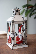 Recycled Iron Santa Lantern, 15" H, Distressed Christmas Decor By Kalalou