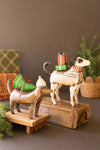 Recycled Metal Christmas Dog Holiday Tabletop Decor