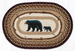 Earth Rugs Oval Patch Rug – Burgundy Mama & Baby Bear Design, Braided Jute, 20"x30"