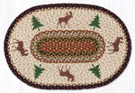 Earth Rugs Moose and Tree Oval Patch Rug – Rustic Braided Jute Cabin Mat 20x30 Nature-Inspired Decor
