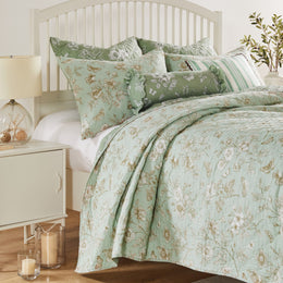 Greenland Home Fashions GL-2408BMSQ Olivia 3-Piece Full/Queen Quilt Set, 90x90 Inch