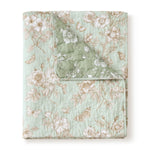 Greenland Home Fashions Olivia Throw Accessory 50x60 Inch Reversible Botanical Butterfly Cotton Quilt