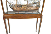 Old Modern Handicrafts P086 Floor Display Case- Classic Light Brown