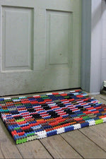 Recycled Flip-Flop Doormat – 30" × 20" Multicolor (Set of 4) by Kalalou