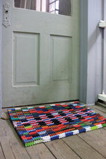 Recycled Flip-Flop Doormat 30" × 20" Colorful Upcycled Rubber by Kalalou