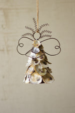 Natural Shell Angel Ornament – 5" Tall Holiday Decor by Kalalou