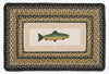 Fishing Lodge Oblong Rug – Hand-Stenciled Fish 20"x30" Jute Patch Mat by Earth Rugs