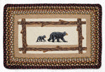 Earth Rugs Oblong Patch Rug – Burgundy Mama & Baby Bear Design, 20"x30"