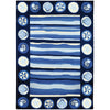 Coastal 8'x10' Indoor/Outdoor Rug with Stripes & Shell Motif