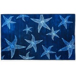 Homefires Starfish Blues Indoor Doormat – 20" x 30", Nautical Accent Mat with Coastal Sea Life Design