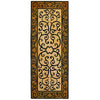 Homefires hallway runner rug with elegant blue floral design