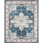 Homefires Keshan Rectangle Rug 8' x 10' – Large Persian-Inspired Indoor/Outdoor Area Rug with Ornate Medallion Design, Durable Polypropylene Weave