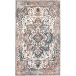 Homefires Kaschmar Rectangle Rug 3' x 5' – Traditional Persian-Inspired Indoor/Outdoor Rug with Ornate Floral Medallion, Durable Polypropylene Weave
