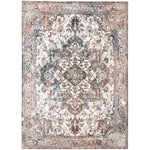 Homefires Kaschmar Rug 5' x 7' – Persian-Inspired Indoor/Outdoor Rectangle Rug with Medallion & Floral Design, Durable Polypropylene Weave