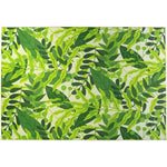Homefires Jungle Vines Rug 5' x 7' – Indoor/Outdoor Tropical Green Leaf Design, Weather-Resistant Polypropylene Flatweave