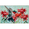 Olivia's Home Hummingbird Floral Entry Mat – Elegant Indoor Rug with Scarlet Blooms