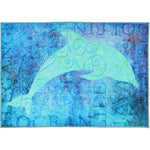 Olivia’s Home Ocean Life Dolphin Doormat – Indoor Accent Mat, 22" x 32", Coastal Marine Design with Playful Dolphin Artwork