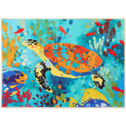 Olivia's Home Coastal Sea Turtle Indoor Outdoor Doormat – Ocean Decor for Entryways