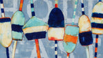Coastal Buoys Entry Doormat – Vibrant Hand-Hooked Nautical Decor