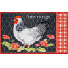 Olivia's Home Rooster Gingham Doormat – Farmhouse Indoor Entry Mat