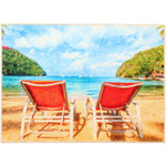 Olivia's Home Marigot Bay Doormat – Coastal Indoor/Outdoor Accent Mat, Hand-Hooked Tropical Design, 22" x 32", Vibrant Coastal Decor