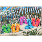 Olivia's Home Sand Drift Sandals Doormat – 22" x 32" Indoor Accent Mat with Coastal Footwear Art