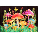 Olivia's Home Magick Mushrooms Doormat, 22" x 32", Indoor/Outdoor, Whimsical Nature Scene with Colorful Fungi