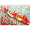 Winter Cardinal Doormat – Rustic Holiday Entry Mat with Snowy Fence Design