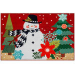 Olivia’s Home Snowman on Burlap Indoor Doormat – 22" x 32" Rustic Winter Holiday Accent Mat