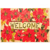 Christmas Welcome Doormat with Red Poinsettias – Indoor/Outdoor