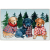 Indoor Holiday Doormat with Puppies in Plaid