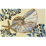 Coastal Entry Rug – Homefires Nautilus Shell Doormat for Indoor/Outdoor Use