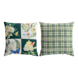 Flutter And Flowers Outdoor Throw Pillow