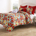 Vibrant Floral Quilt – 2-Piece Twin Poppies Design