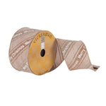 Vickerman Q180281 2.5" X 10 Yard Beige And White Glitter Merry Xmas Typography Christmas Ribbon