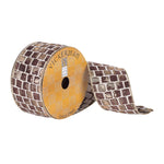 Vickerman Q180296 2.5" X 10 Yard Brown And White Rustic Checkered Christmas Ribbon