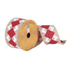 Vickerman Q180335 2.5" X 10 Yard Tan Ribbon Red/White Diamonds