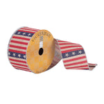Vickerman Q180365 2.5" X 10 Yards American Flag Tan  Ribbon