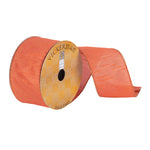 Vickerman Q180398 2.5" X 10 Yards Orange Woven Dupion Christmas Ribbon
