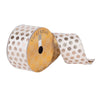 Vickerman Q180458 2.5" X 10 Yards Ivory Velvet With Gold Metallic Dots Christmas Ribbon