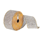 Vickerman Q180479 2.5" X 10 Yards Silver And Gold Tinsel Christmas Ribbon